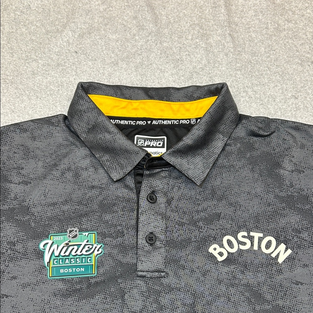 Fanatics NHL Authentic Pro Gray Boston Winter Classic 2023 Polo-2XL